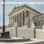 Jugend­li­che debat­tie­ren mit Abgeordneten